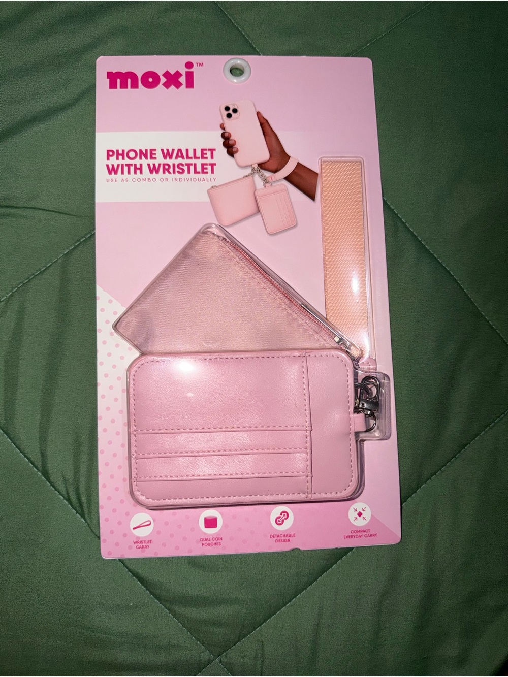 Moxi Pink Phone Wallet with Detachable Wristlet